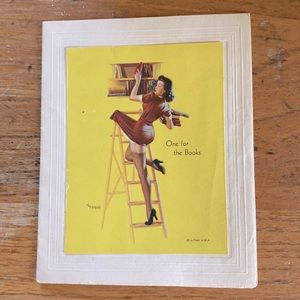 VTG Art Frahm lithograph “pin-up” girl note card